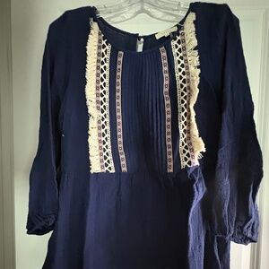 Entro Bohemian Navy Blue Tunic